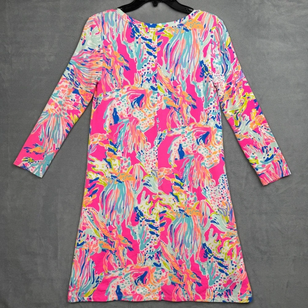 Lilly Pulitzer NWOT Long Sleeve Devon Beach Dress Coral Reef Print XS - Picture 6 of 6